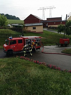 Übung Brand einer Scheune auf der Langenberger Höhe